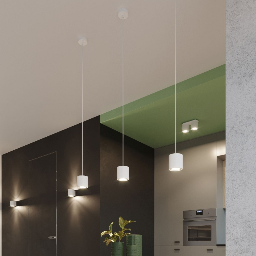 Lámpara Cilíndrica Colgante LED Diseño Minimalista para Isla de Cocina