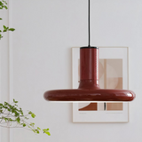 Lámpara Colgante Tipo Plato Terracota Nórdica LED Regulable para Comedor