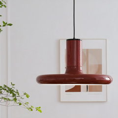 Lámpara Colgante Tipo Plato Terracota Nórdica LED Regulable para Comedor