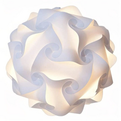Lámpara colgante esfera blanca LED estilo nórdico con pantalla rompecabezas