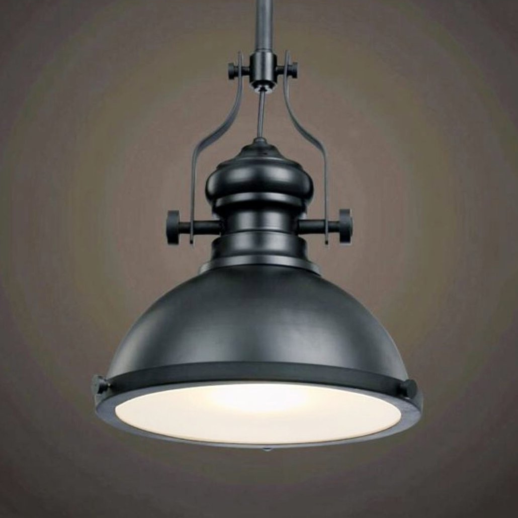 Lampara Colgante Industrial de Metal Negra para Comedor