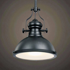 Lampara Colgante Industrial de Metal Negra para Comedor
