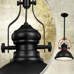 Lampara Colgante Industrial de Metal Negra para Comedor