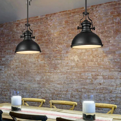 Lampara Colgante Industrial de Metal Negra para Comedor