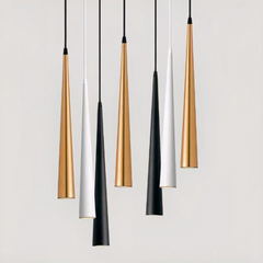 Lámpara Colgante Moderna LED en Forma de Cono con Altura Regulable para Comedor