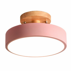 Lámpara de Techo LED Redonda Moderna de Metal Rosa para Baño Ø 18 cm