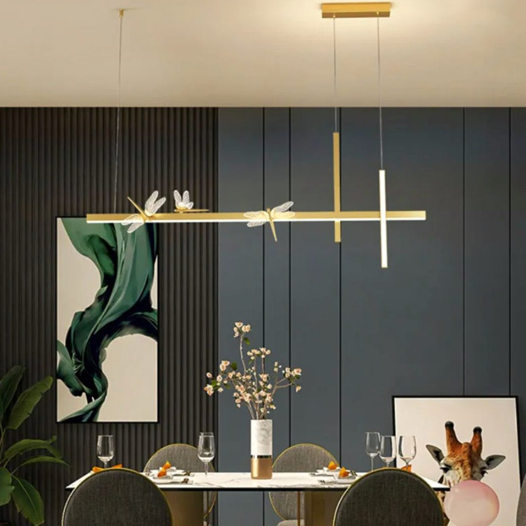Lámpara colgante moderna libélula LED para isla de cocina
