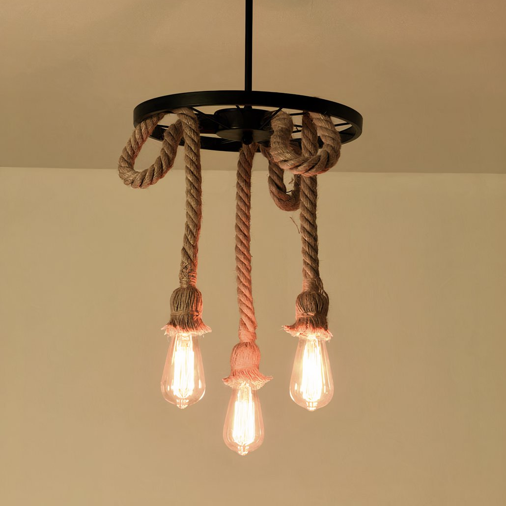 Lámpara colgante de cuerda LED vintage regulable en altura para comedor