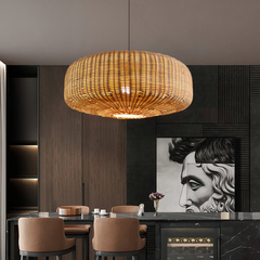 Lámpara Colgante de Mimbre Hecha a Mano Estilo Chino para Comedor