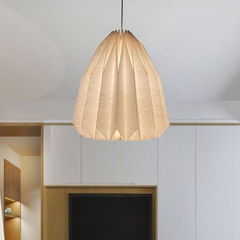 Lámpara colgante origami nórdica blanca con LED regulable para comedor