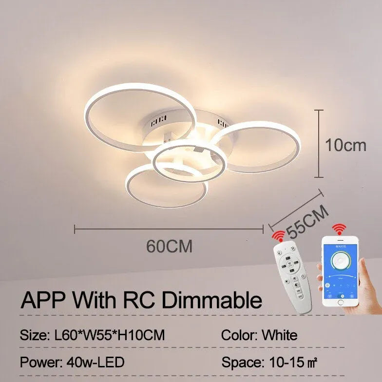 Luz de colgante moderno de diseño de anillo LED LED