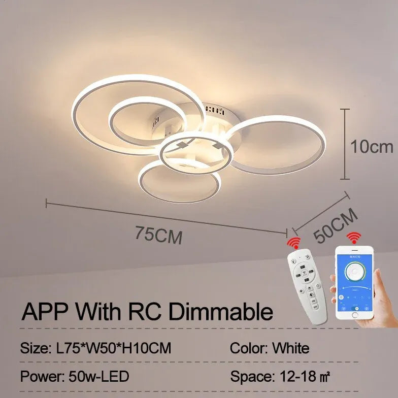 Luz de colgante moderno de diseño de anillo LED LED