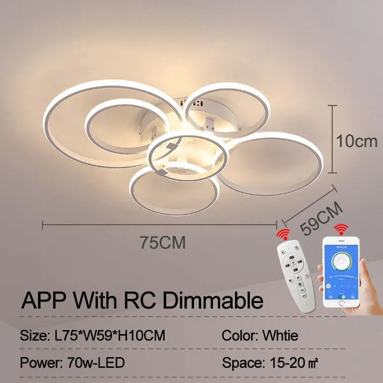 Luz de colgante moderno de diseño de anillo LED LED