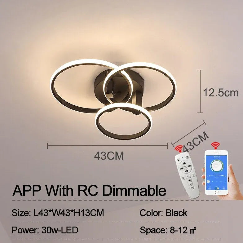 Luz de colgante moderno de diseño de anillo LED LED