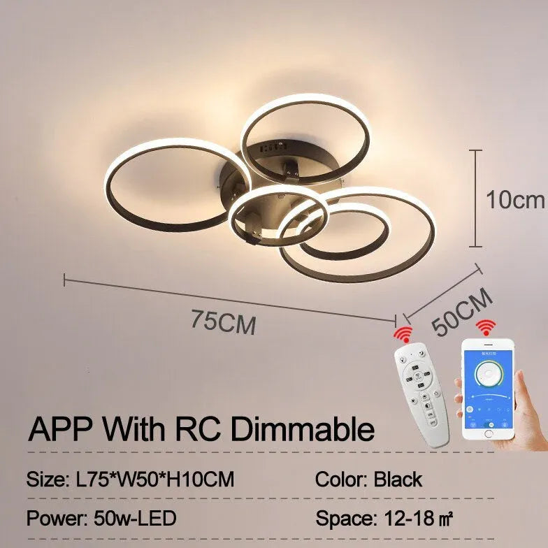 Luz de colgante moderno de diseño de anillo LED LED