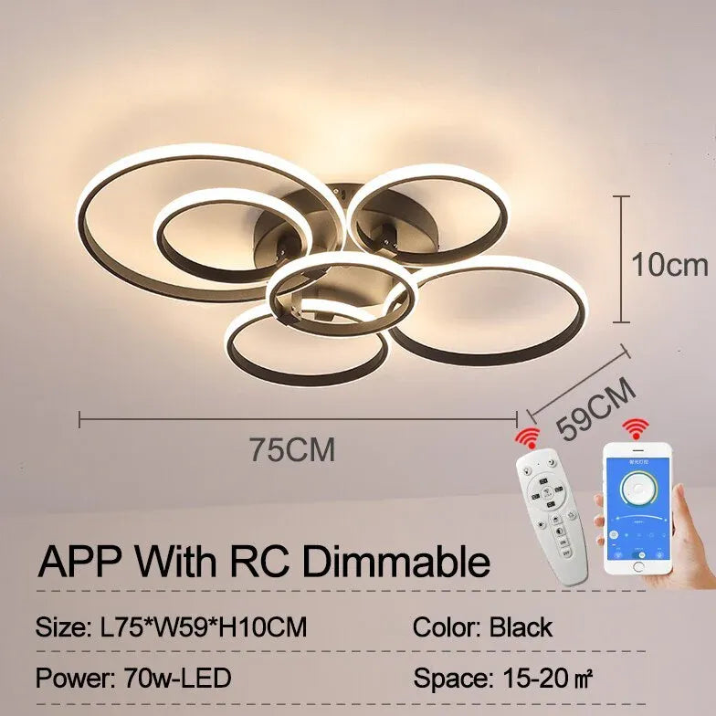 Luz de colgante moderno de diseño de anillo LED LED