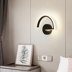Apliques LED para pared diseño semicircular para dormitorio