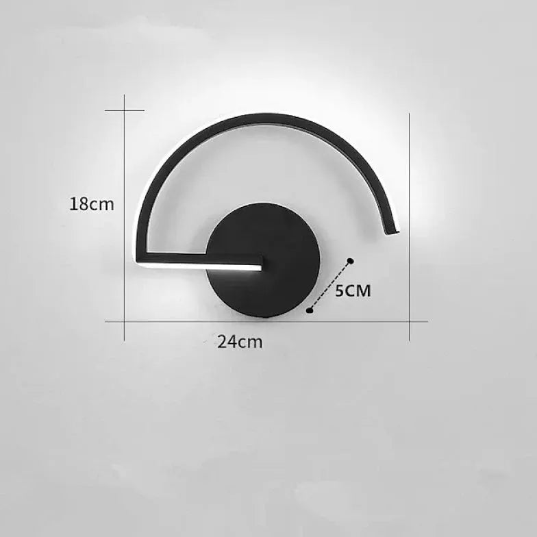 Lámpara de pared LED semicircular para dormitorio