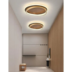 Lampara de Techo LED Regulable Acabado Nogal
