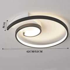 Lamparas de techo para dormitorio juvenil LED en forma de espiral