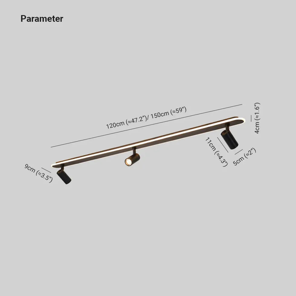Lámparas de techo empotradas industriales negras con montaje en riel