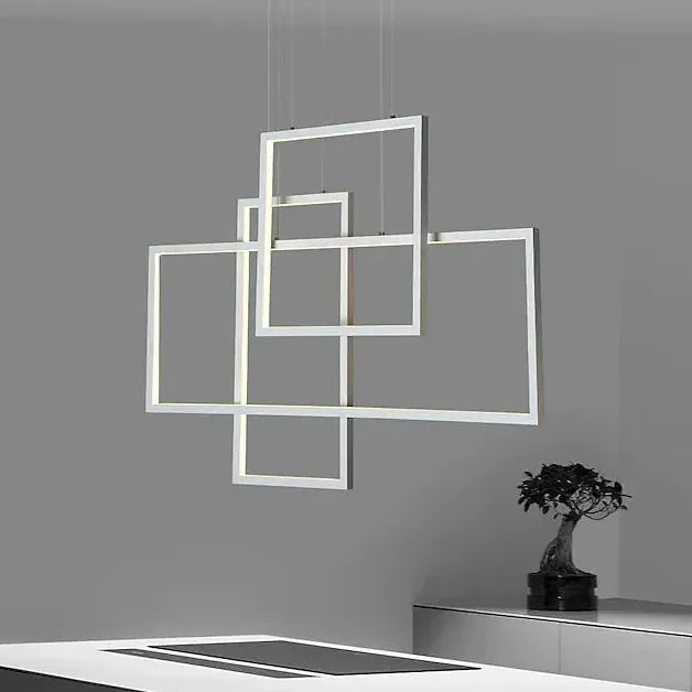 Multiple Rectangular Black Minimalist Pendant Lights