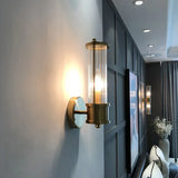 Brushed Brass Wall Light Glass