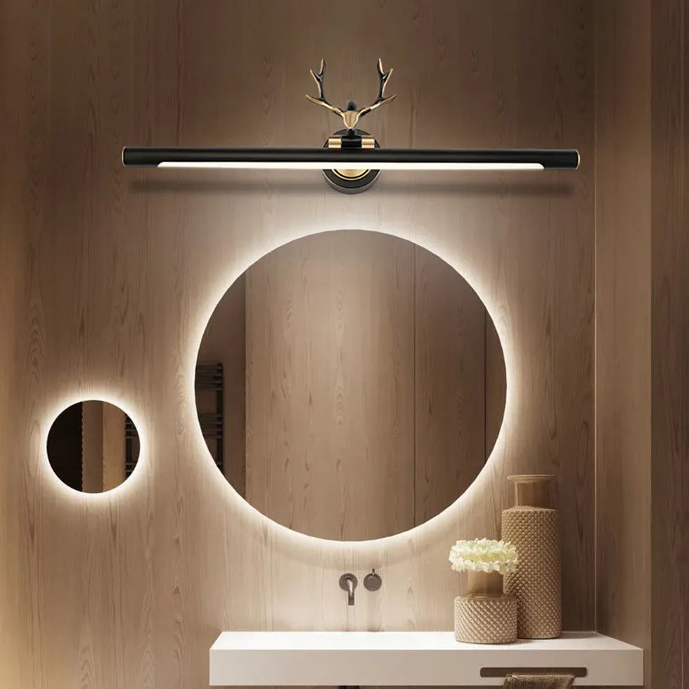 Luces LED para espejo de baño con adornos de cuernos de reno 