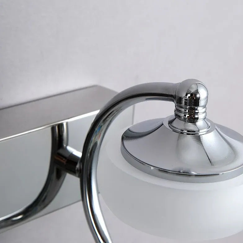 Lantern Shaped Glass Silver Bathroom Wall Lights