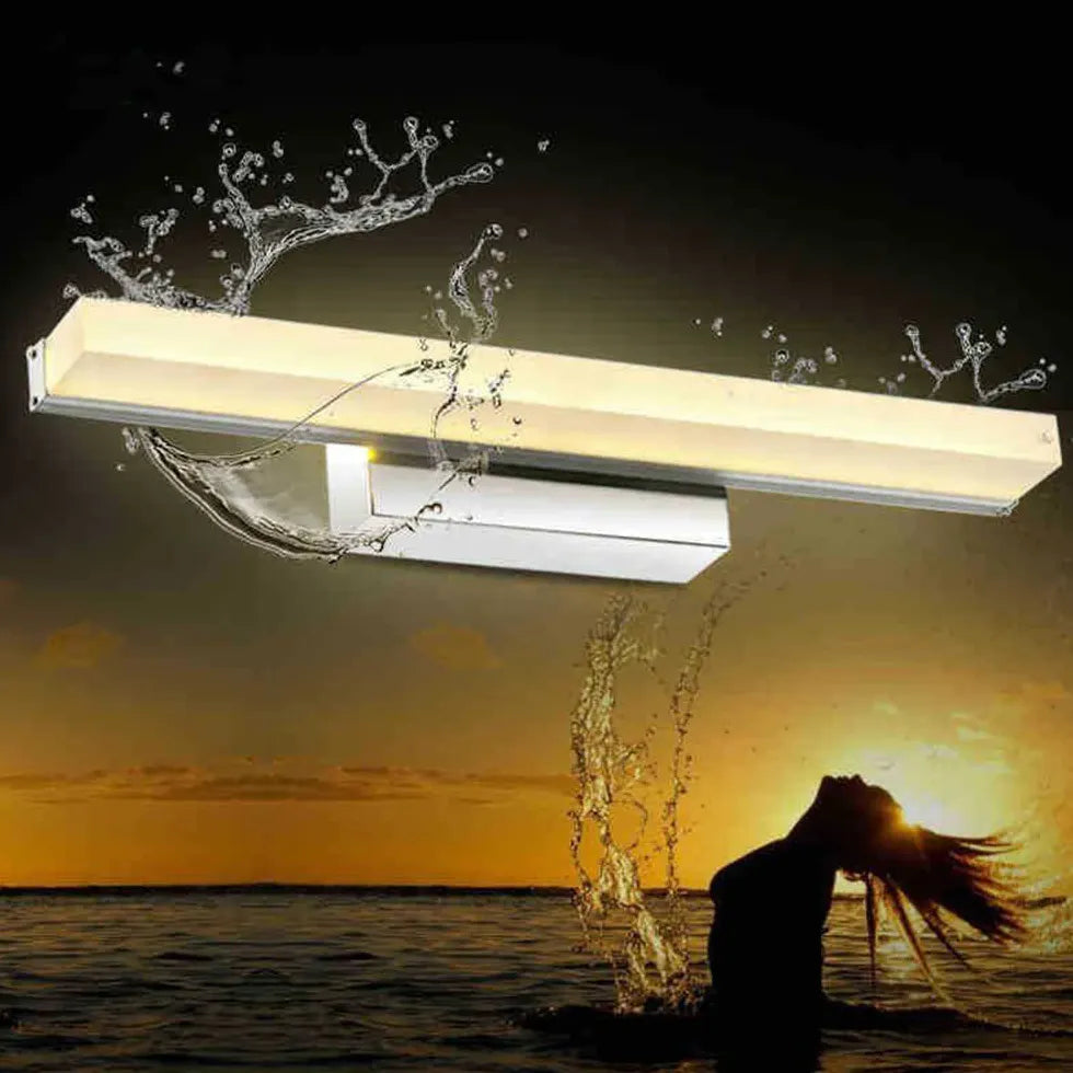 Luces LED para espejo de baño de acero plateado