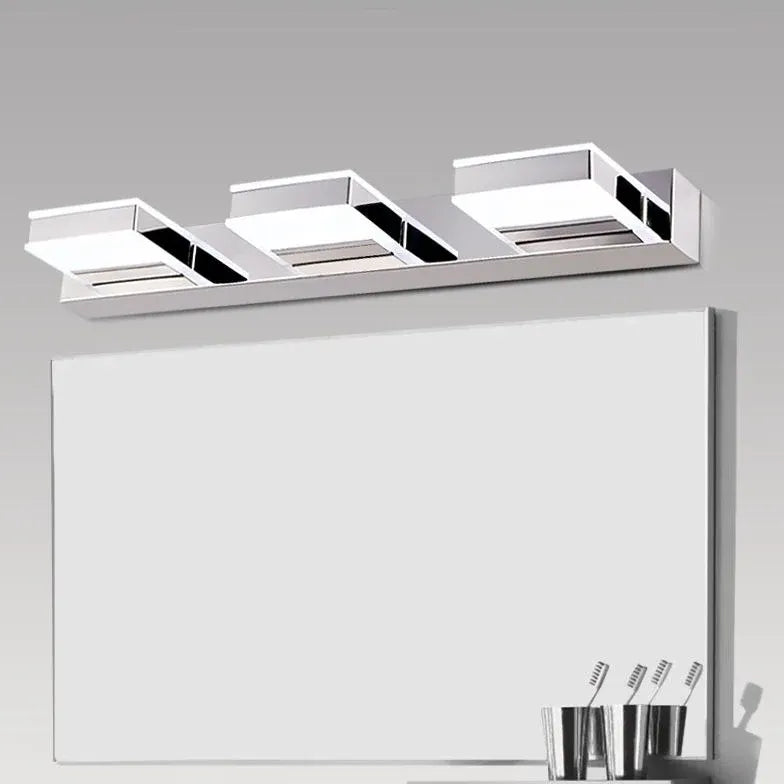 Chrome Square Modern Bathroom Mirror Lights