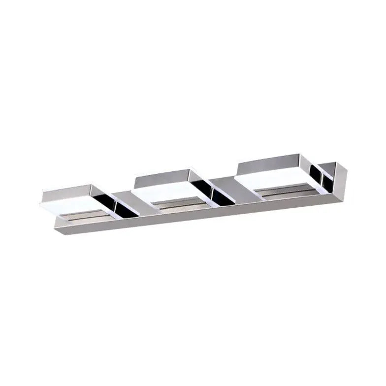 Chrome Square Modern Bathroom Mirror Lights