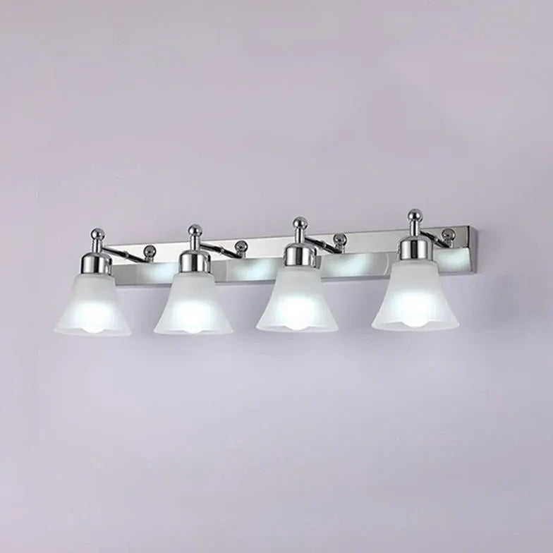 Apliques de pared para baño con espejo plateado y vidrio esmerilado 