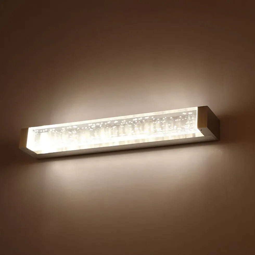 Rectangular White Crystal Led Bathroom Wall Lights