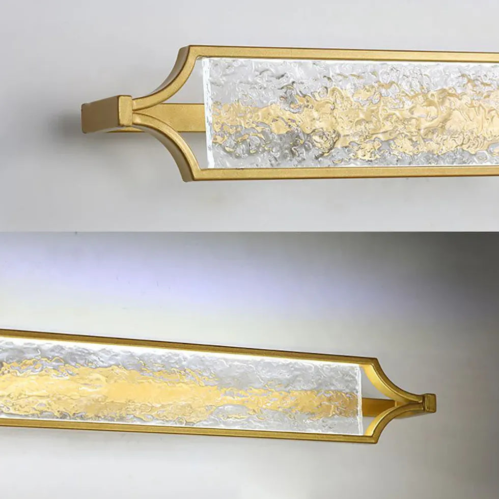 Water Grain Led Gold Bathroom Wall Lights