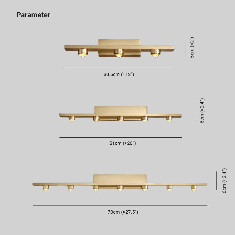 Apliques de pared LED dorados con proceso cepillado 