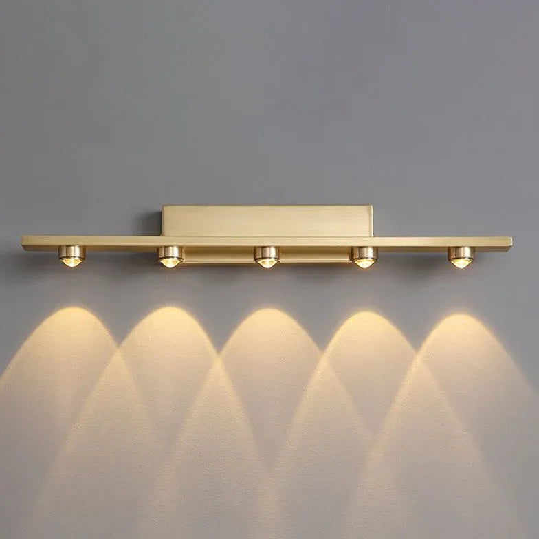 Apliques de pared LED dorados con proceso cepillado 