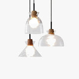 Lamparas colgantes led para comedor diseño moderno en vidrio ondulado