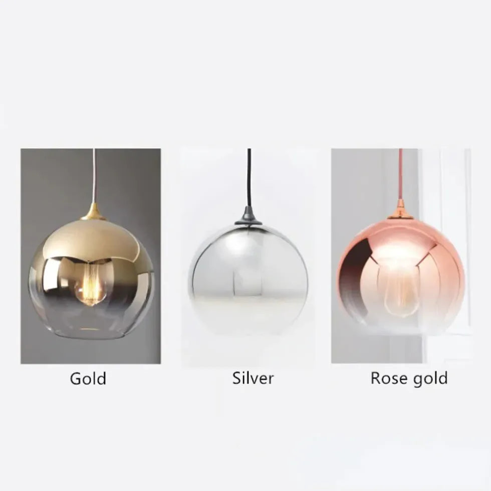 Single Head Metal Sphere Modern Pendant Light