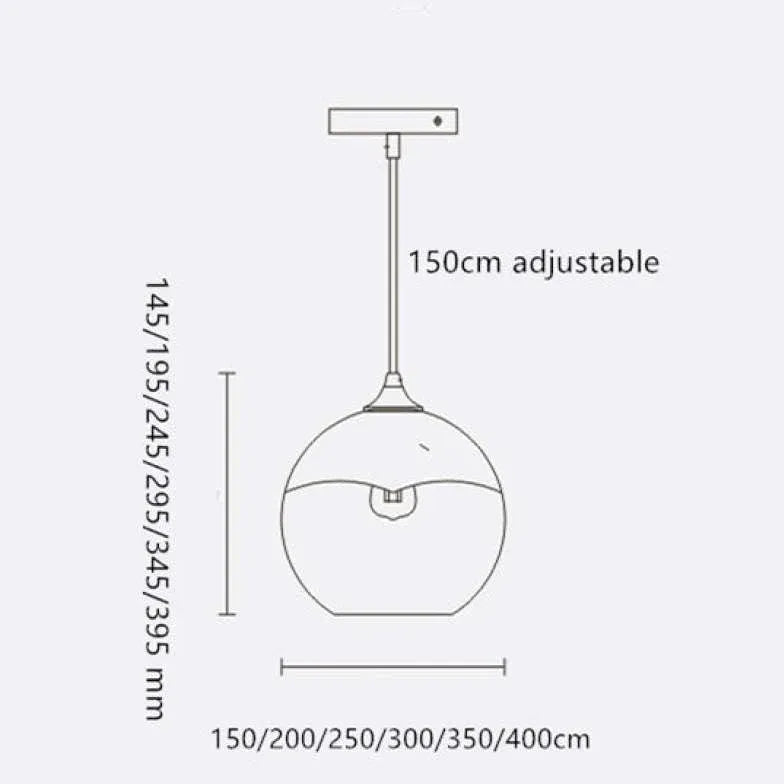 Single Head Metal Sphere Modern Pendant Light