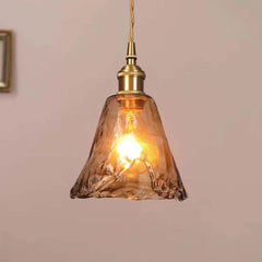 Lámpara colgante individual de vidrio estilo retro para dormitorio