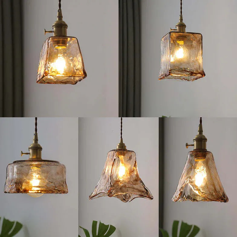 Bell Shape Glass Industrial Pendant Light