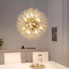 Candelabros modernos de cristal diente de león para comedor