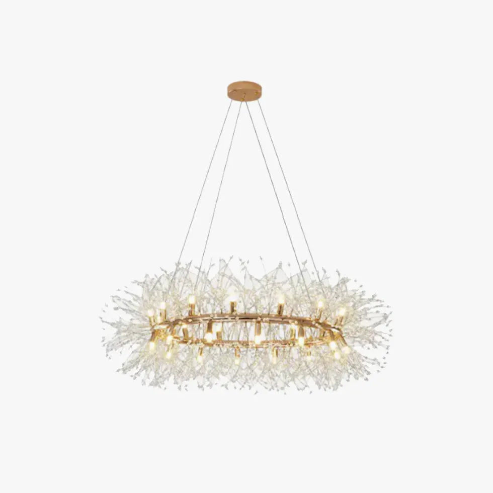 Star Branches Crystal Gold Chandelier