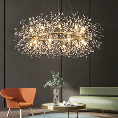 Lampara colgante de cristal diseño lujoso estilo diente de león