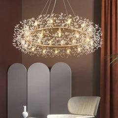 Lampara colgante de cristal diseño lujoso estilo diente de león