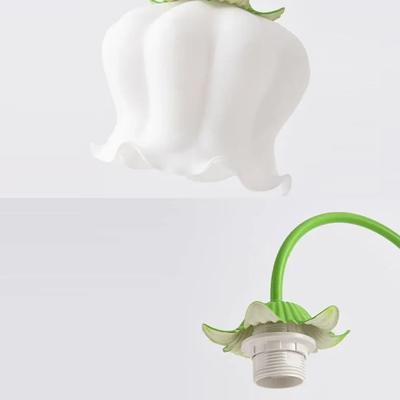 Three-Head Lantern Flower Green Floor Lamp