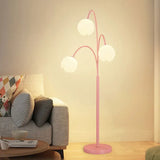 Three-Head White Flower Green Floor Lamp