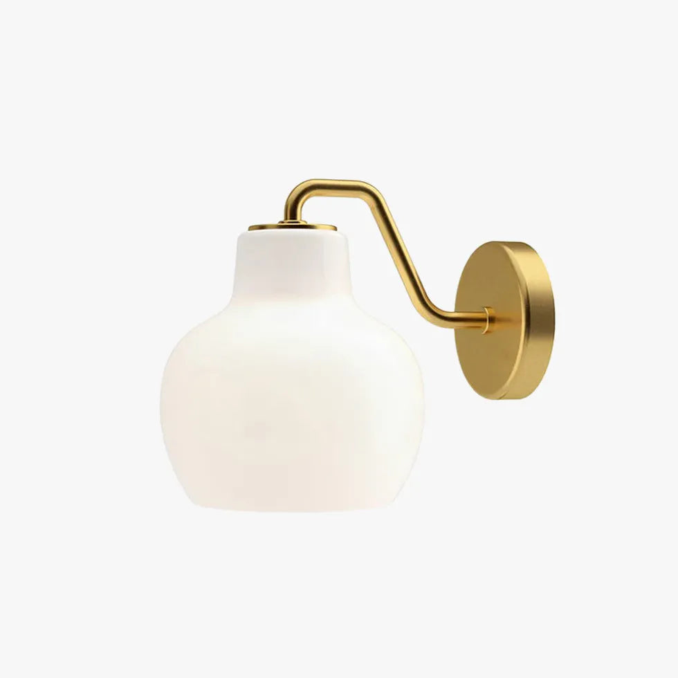 Cream Glass Lily Gold Wall Lights