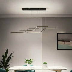 Lámpara isla cocina diseño lineal moderno y elegante